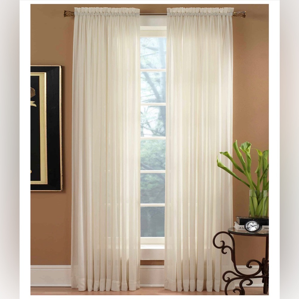 Preston Beige one rod pocket panel 52” X 84” and  48”X 84”